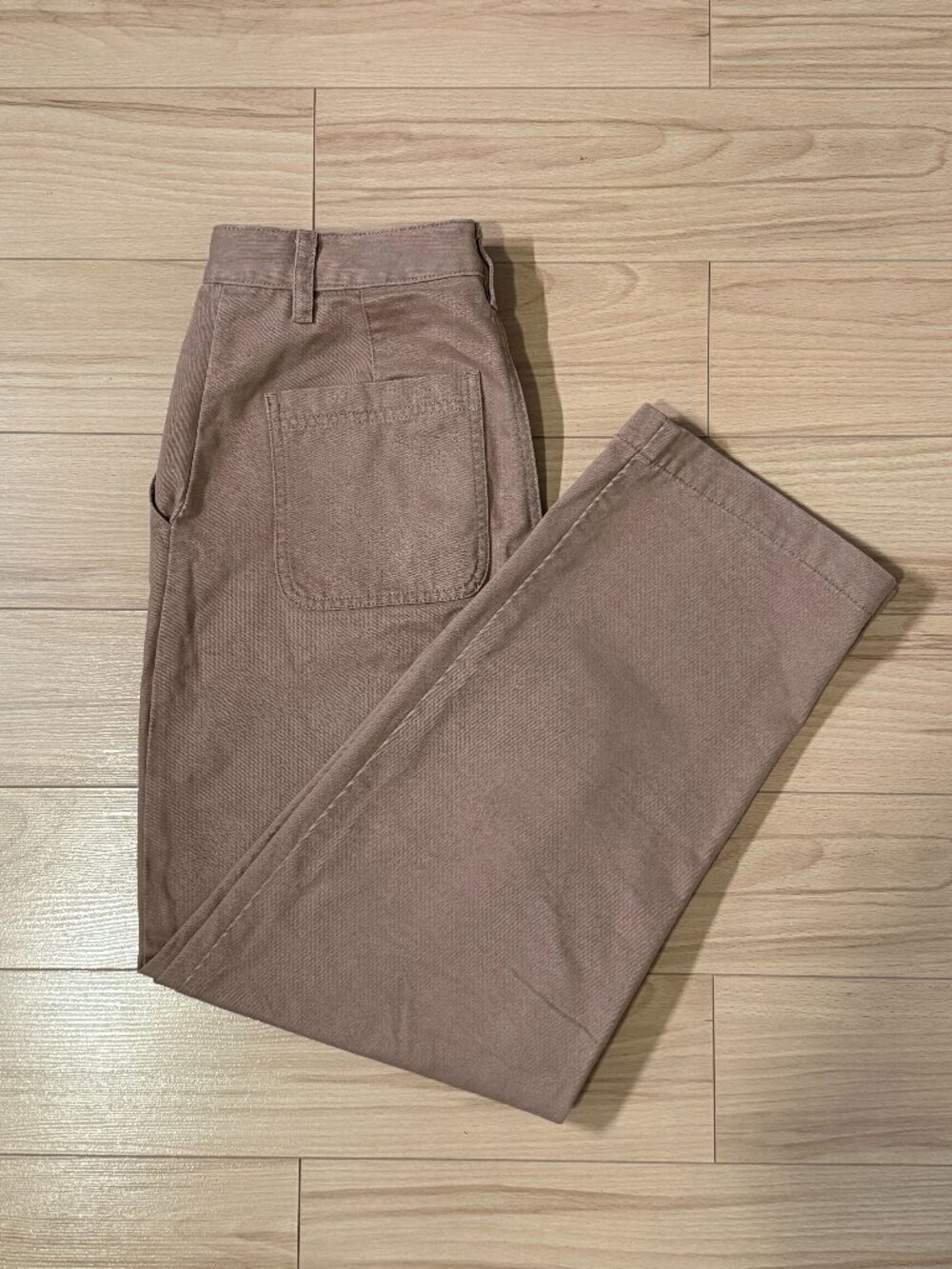 Aritzia Sunday Best Jaden Pant High Waisted Chino Utility Straight Taupe Sz 2